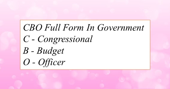CBO full form In Government