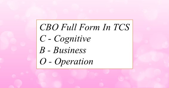 CBO full form In TCS