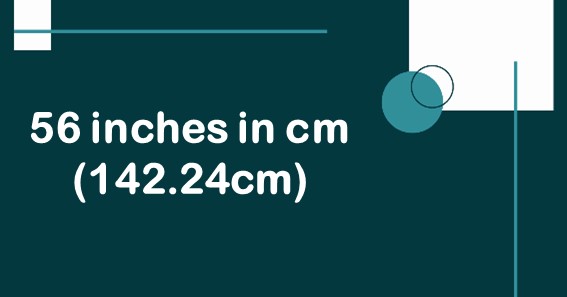 56 inches in cm is 142.24 cm. 
